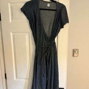Denim wrap dress